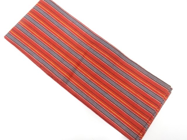 JAPANESE HANHABA OBI / TSUMUGI / COTTON / WOVEN STRIPE